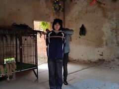 Two girls suspended in an abandoned house