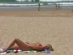 Angel masturbating at the beach