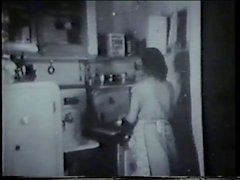 Vintage honey fucked by door to door salesman in kitchen