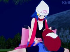 Dawn (Hikari) and I have intense sex outdoors. - Pokémon Hentai