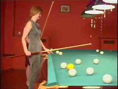 Sexy Lesbians Use Strapon On Pool Table