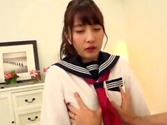 Asian in uniform pounded by her teacher