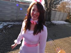 Girl in bunny costume getting fucked