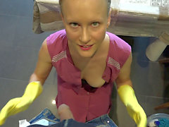 Gloves, yellow rubber gloves