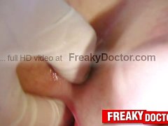 Skinny teen fingered by aged gyno doctor