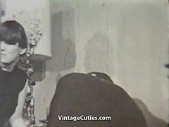 Lusty Couple Having Doggystyle Fuck in Bedroom (Vintage)