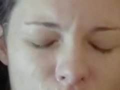 Great cumshot on a perfect face