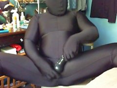 Zentai encased with cocksheath slowly becoming inhuman by milking myself 2