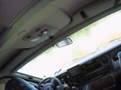 German curvy blonde amateur girl meet a user for POV car sex