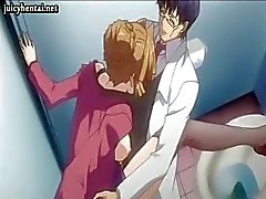 Two hot anime babes sharing a dick