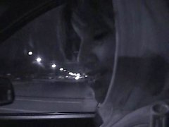 Amateur bimbo with big tits gets dicked in the car