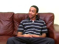 Black British amateur Steve masturbates solo and jizzes