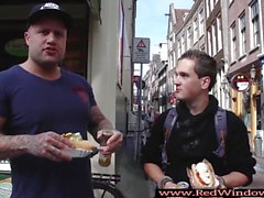 Amsterdam whore gets deepthroated by tourist