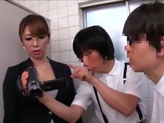 Asian Japanese Teacher Fucked By Students In School WC