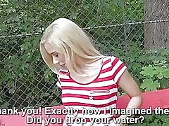 Tight Czech babe fucked in public place