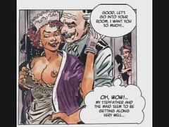 Maid choking on wrist thick cock, very perverted comic art hardcore