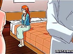 Japanese hentai gets massage in her anal and pussy by doctor