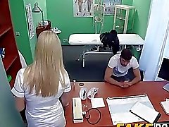 Blonde nurse lets her patient to fuck her as he wants to