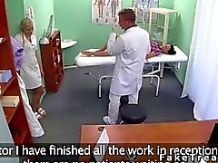 Doctor and nurse fucking a patient