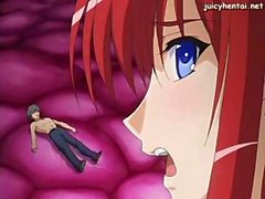 Anime girl gets caught up in a bunch of tentacles and fucked