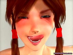 Horny animated slut getting facial