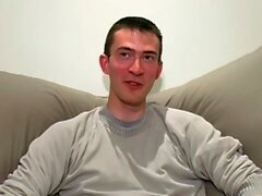 Cute UK amateur Josh lubes up his dick for masturbation