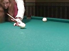 Horny Waitress At Billiards Gets Naked And Blowjob
