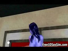 Foxy 3D cartoon avatar alien getting fucked hard