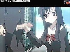 Innocent anime schoolgirl blows stiff