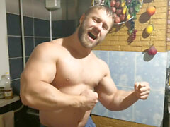 Russian muscle, wank, masturbation