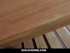 SisLovesMe - Stepsis Caught Perv Stepbro Jerking Off