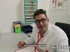 HITZEFREI Fake doctor fucks a petite brunette patient