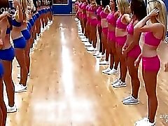Cheerleaders doing the famous split