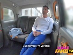 Female Fake Taxi She makes him believe he is in a flirting taxi