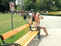 Walking naked public, outside, outdoor