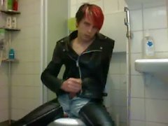 Boy - leather jerk-off