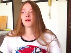 Skinny stepsis gets bored and works her stepbro's dick