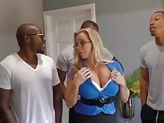 Amber Lynn Bach gets gangbanged and creampied by BBCs