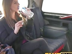 FakeTaxi Stunning brunette takes it from behind in taxi sextape