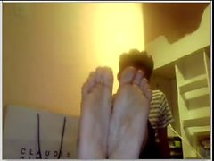 Straight guys feet on webcam #470