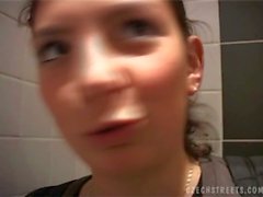 Czech girl goes from street to sucking cock