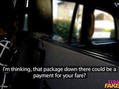 FemaleFakeTaxi Fat cock stretches pussy in UK taxi