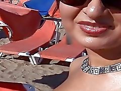 Guy is luring pretty milf to have outdoor sex