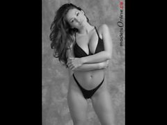 Katia Corriveau Black Thong Bikini Tease