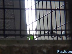 Asian babe caught peeing