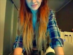 Sexy busty ukrainian redhead teasing on webcam