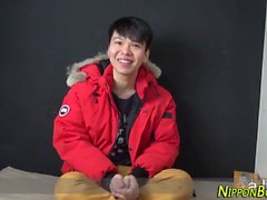 Japanese teen masturbates