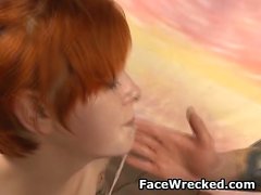 Red Headed Ava Little Getting Face Fucked And Slapped Around