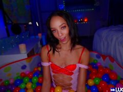 Bubbly Round Booty Babe In Ball Pit