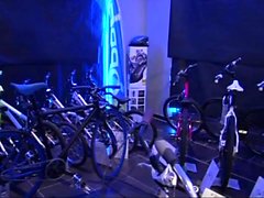 French mature Florence takes anal in a bicycle shop